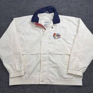 Vintage Corvette Jacket Mens XL Bloomington Gold Windbreaker Winner Mate White